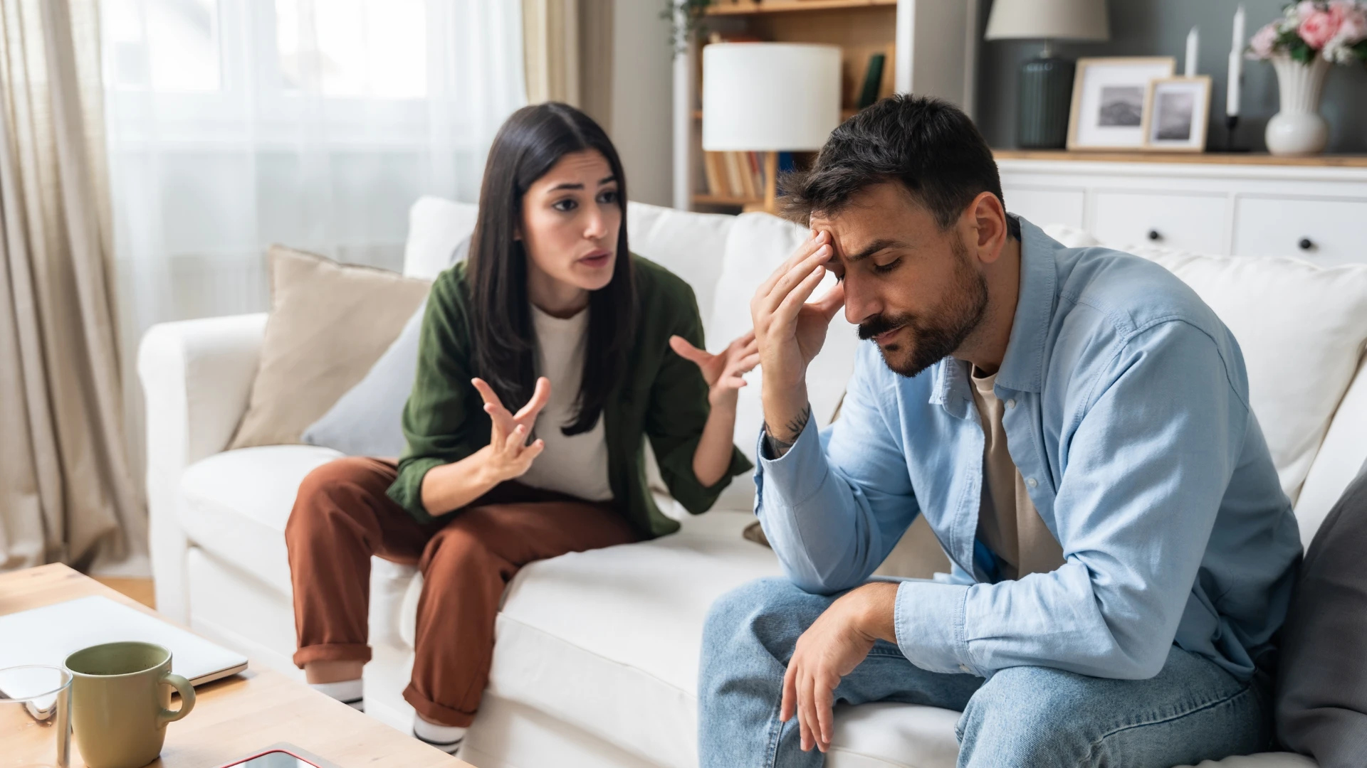 femme refusant d'être parent de son partenaire lors d'une dispute
