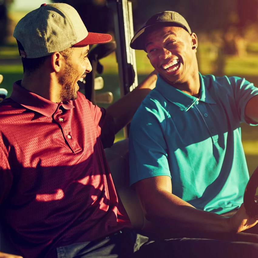 Des hommes qui investissent dans leurs passe-temps en jouant au golf ensemble